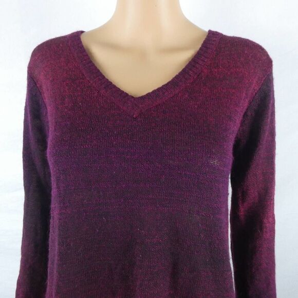 Prana Julien Sweater Pullover V Neck Open Cross Split Back Gradient Small - Picture 5 of 9